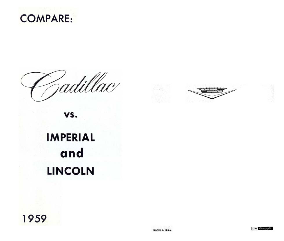 1959 Cadillac Comparison Folder Page 1